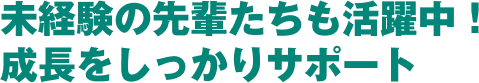未経験の先輩たちも活躍中！成長をしっかりサポート
